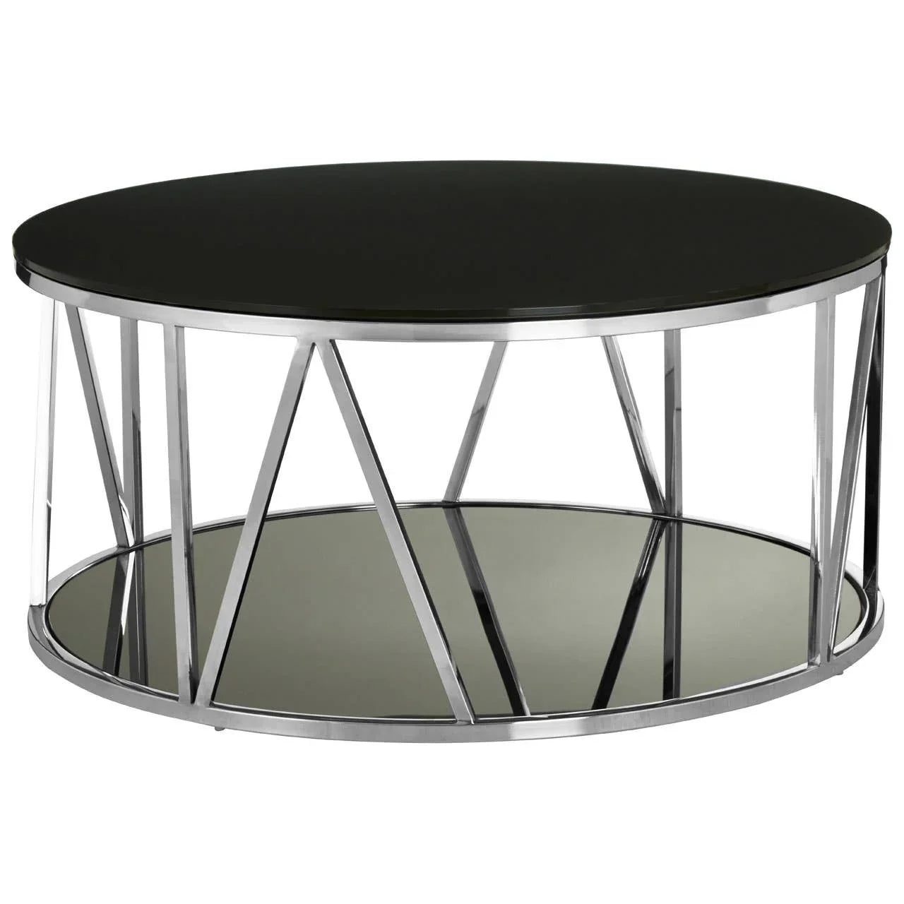 Chrome Finish Round Coffee Table