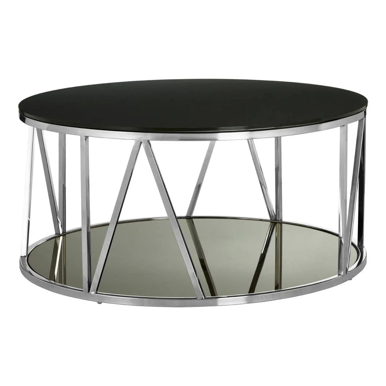 Chrome Finish Round Coffee Table