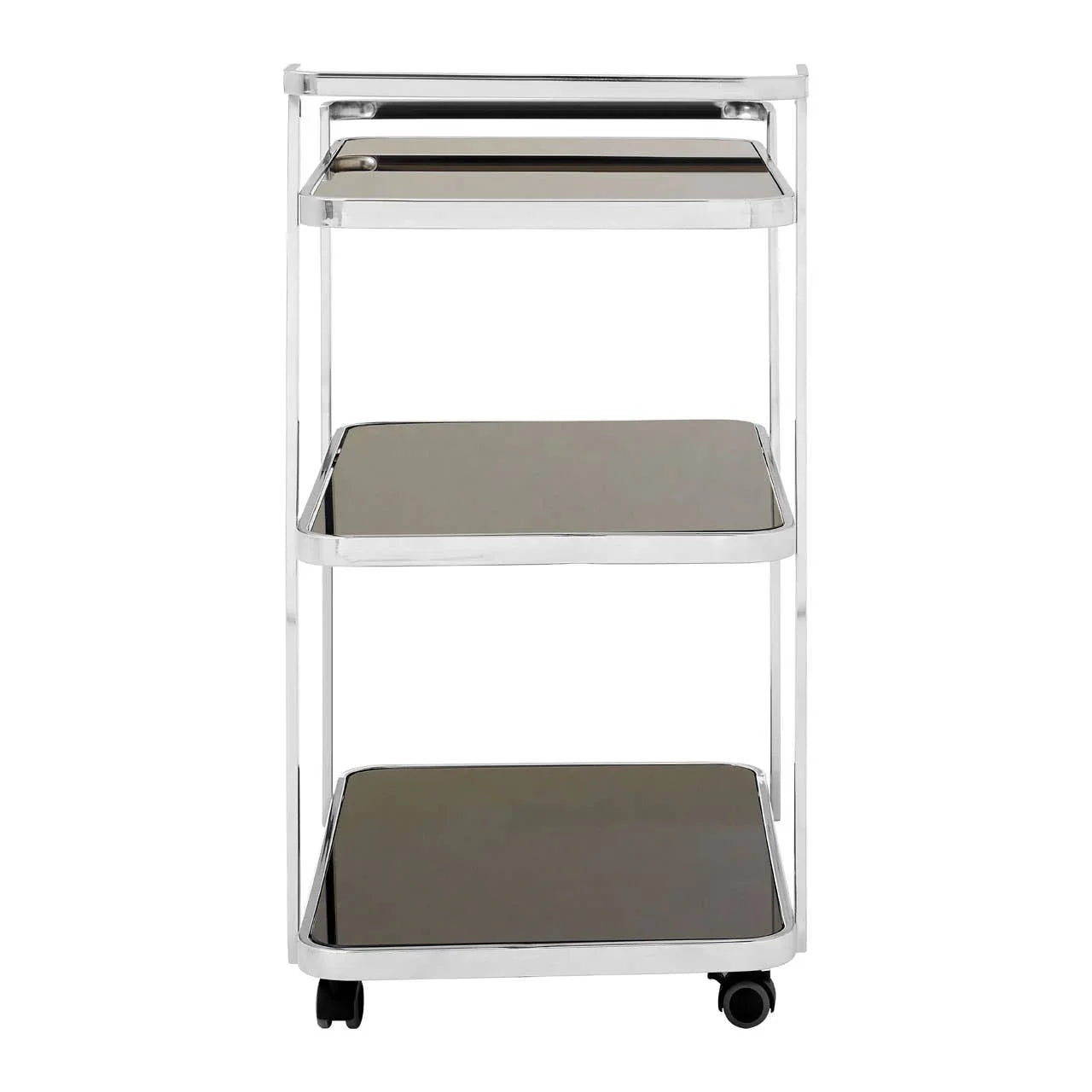 Luxe Chrome Glass Drinks Trolley