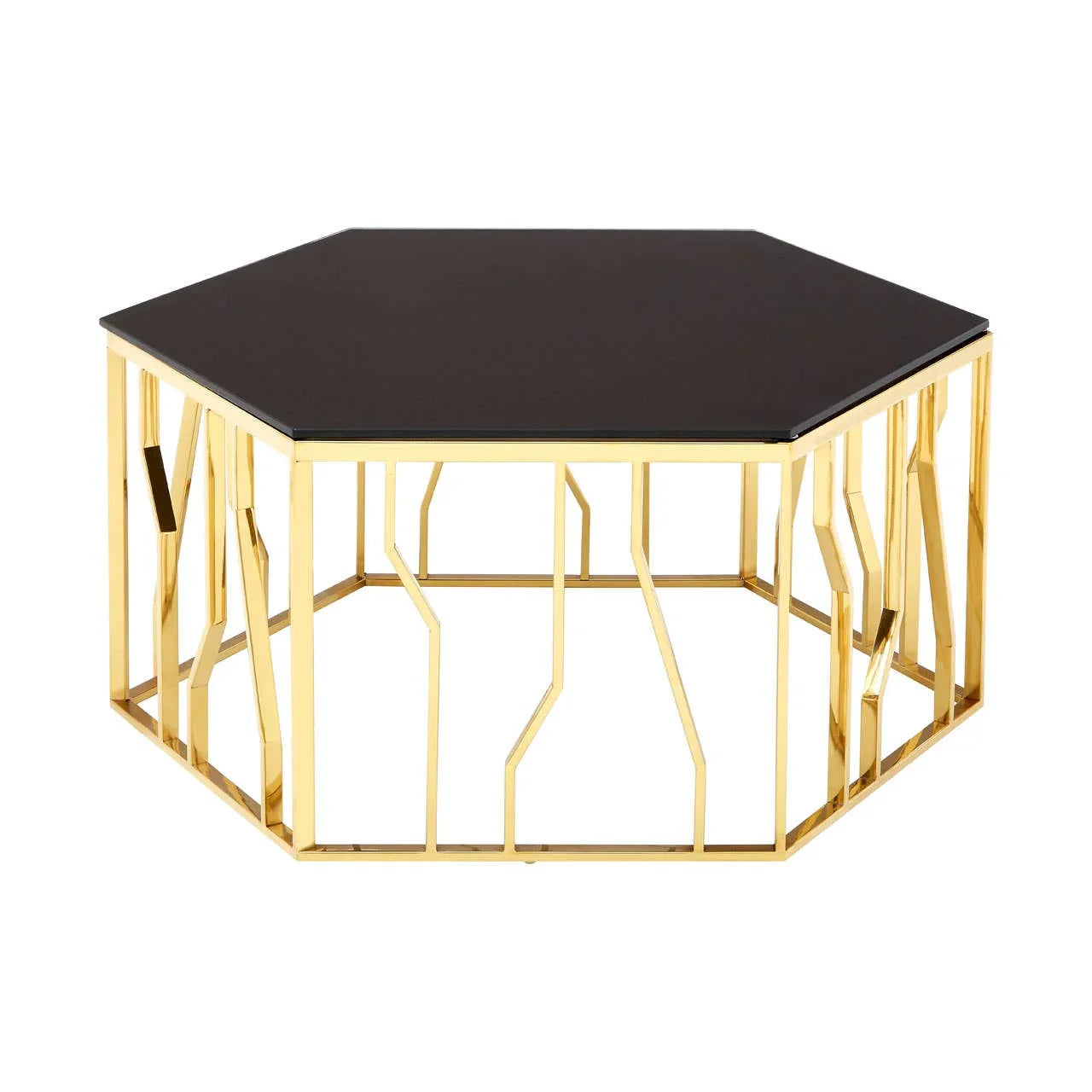 Golden Hexagonal Coffee Table