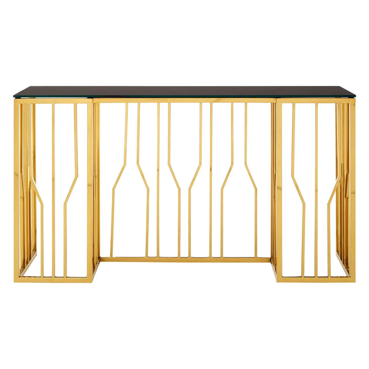 Gilded Glass Console Elegance