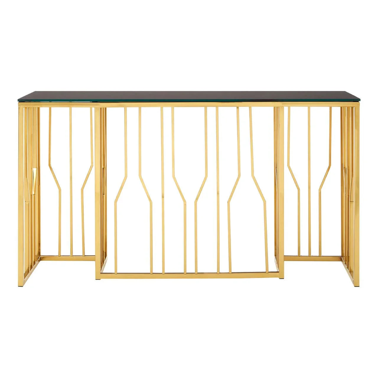 Gilded Glass Console Elegance