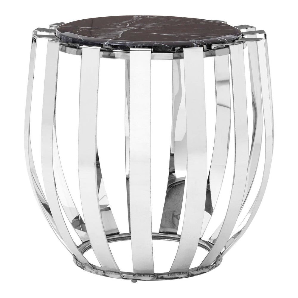 Black Marble Chrome Side Table