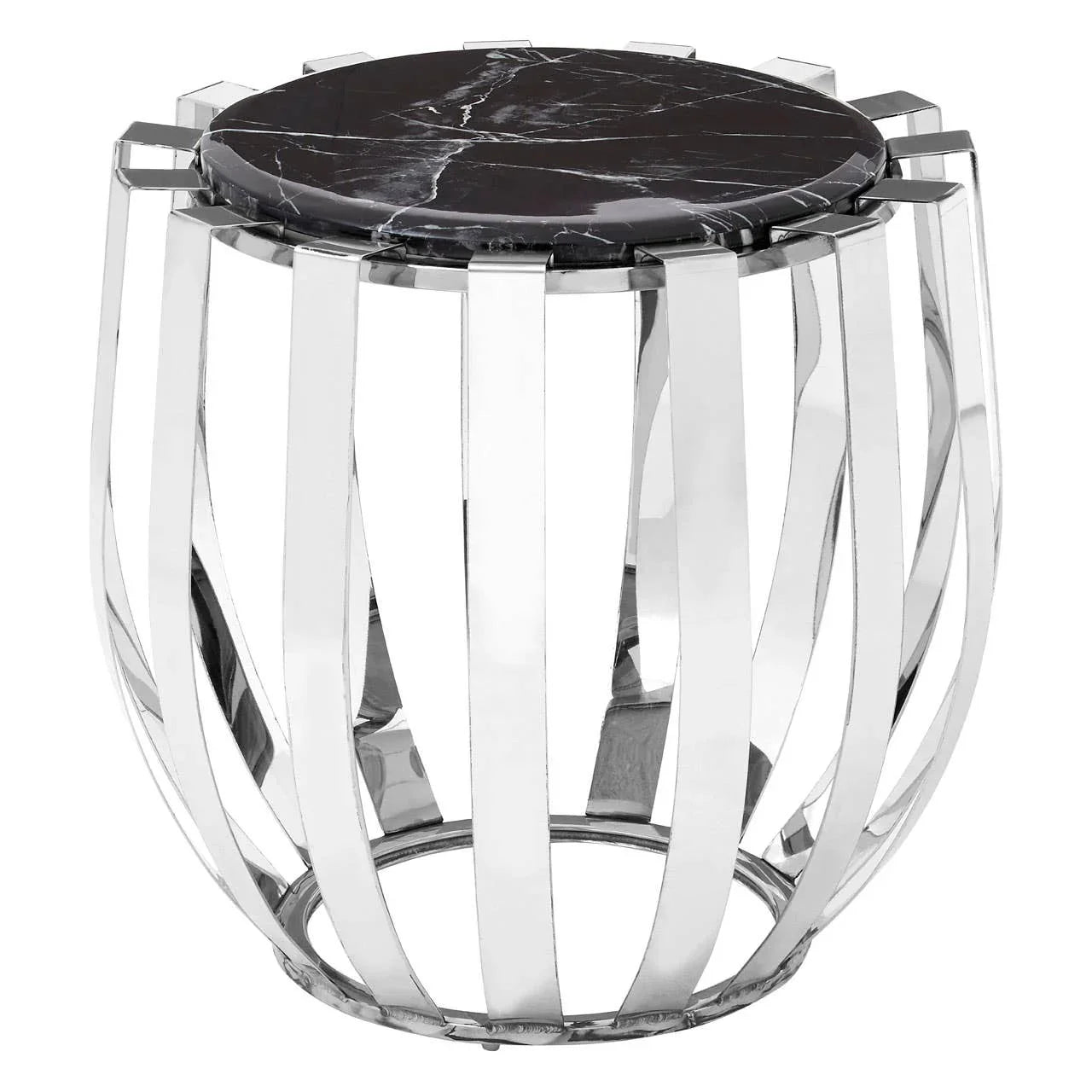 Black Marble Chrome Side Table