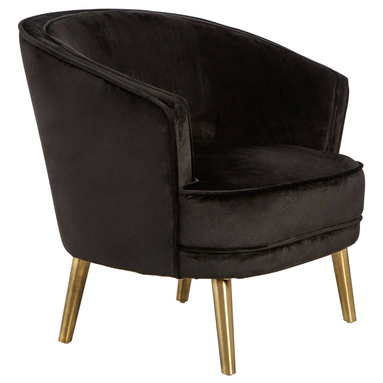 Luxe Black Velvet Accent Chair