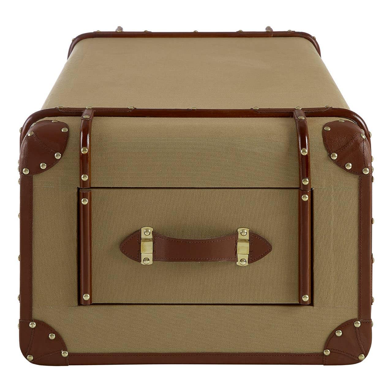 Canvas Leather Coffee Table