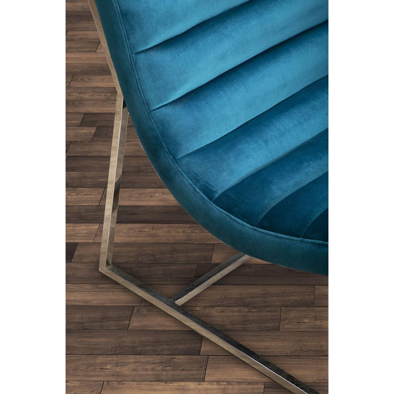 Luxe Teal Velvet Lounge Chair