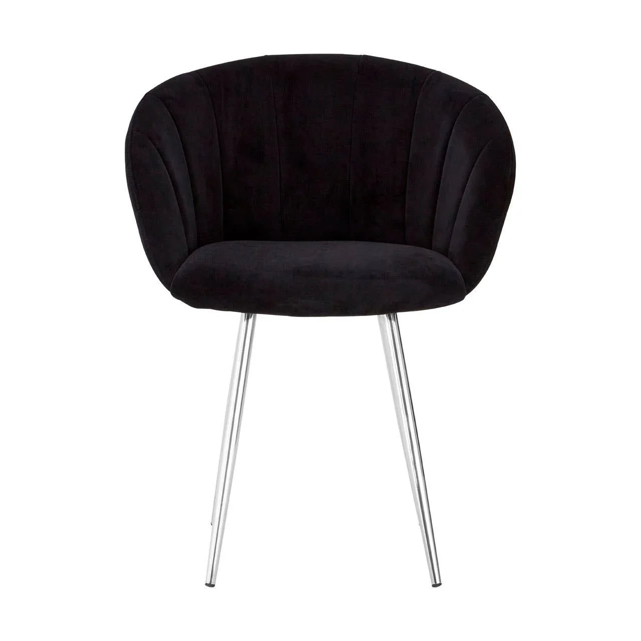 Monochrome Velvet Dining Chair