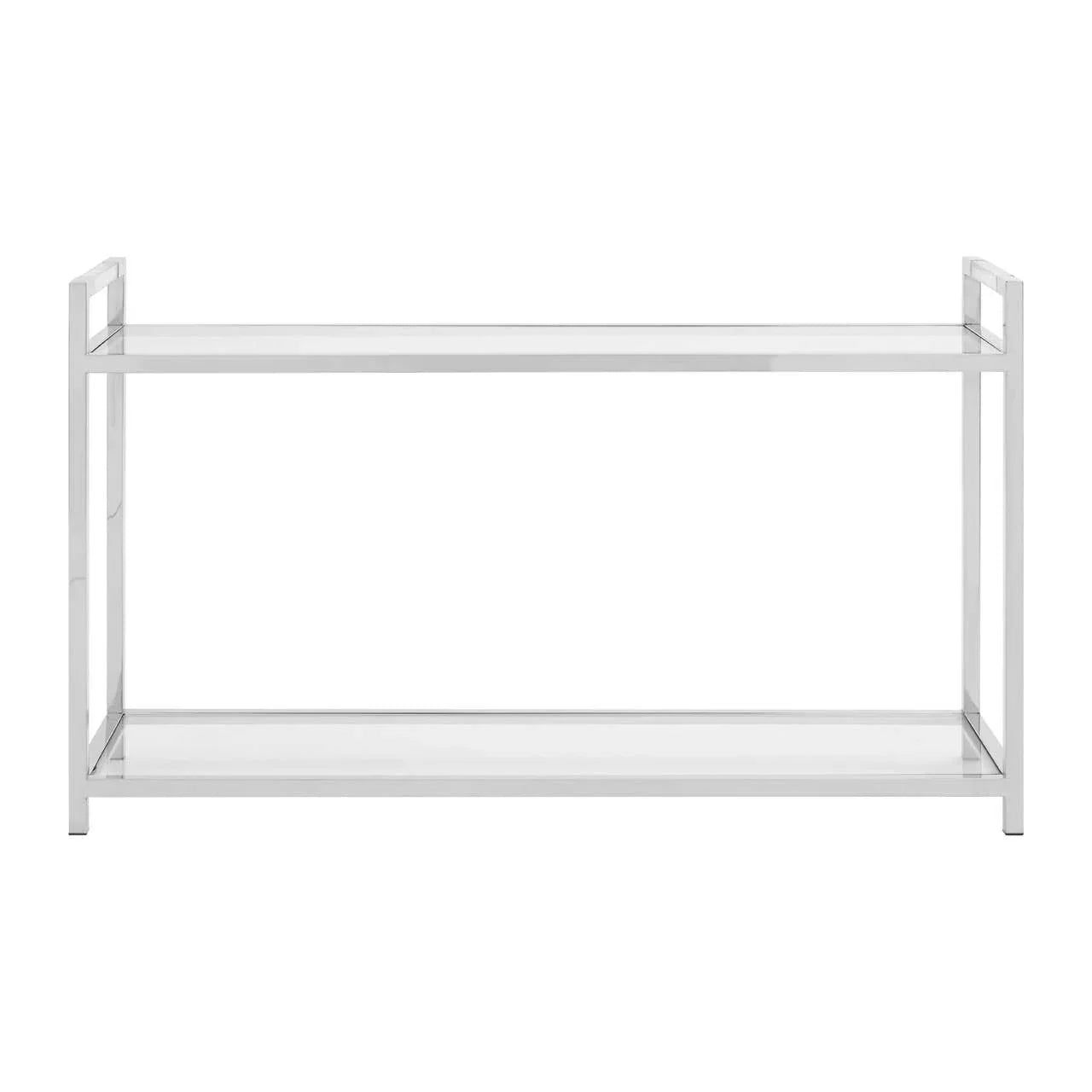 Sleek Steel Glass Console Table