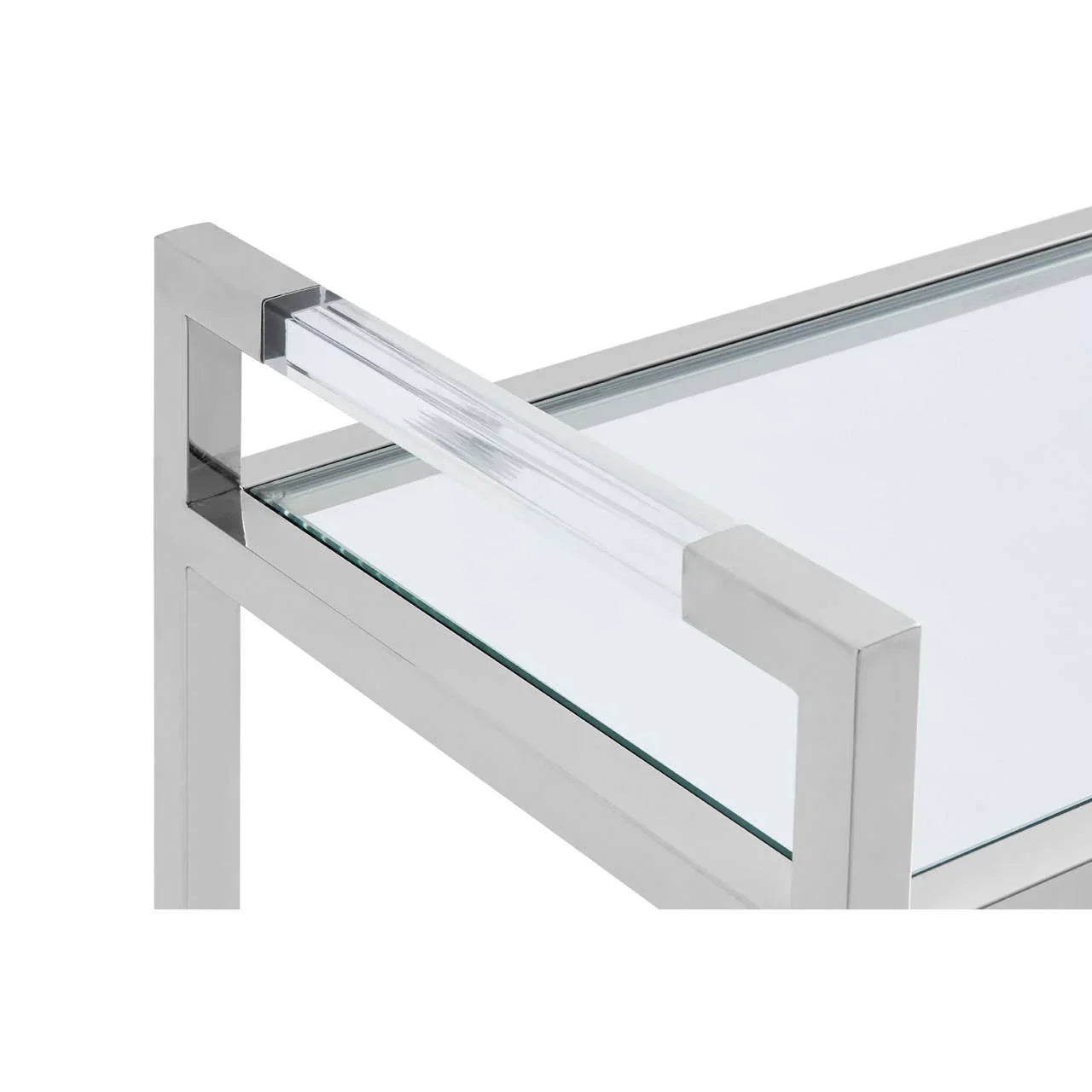 Sleek Steel Glass Console Table