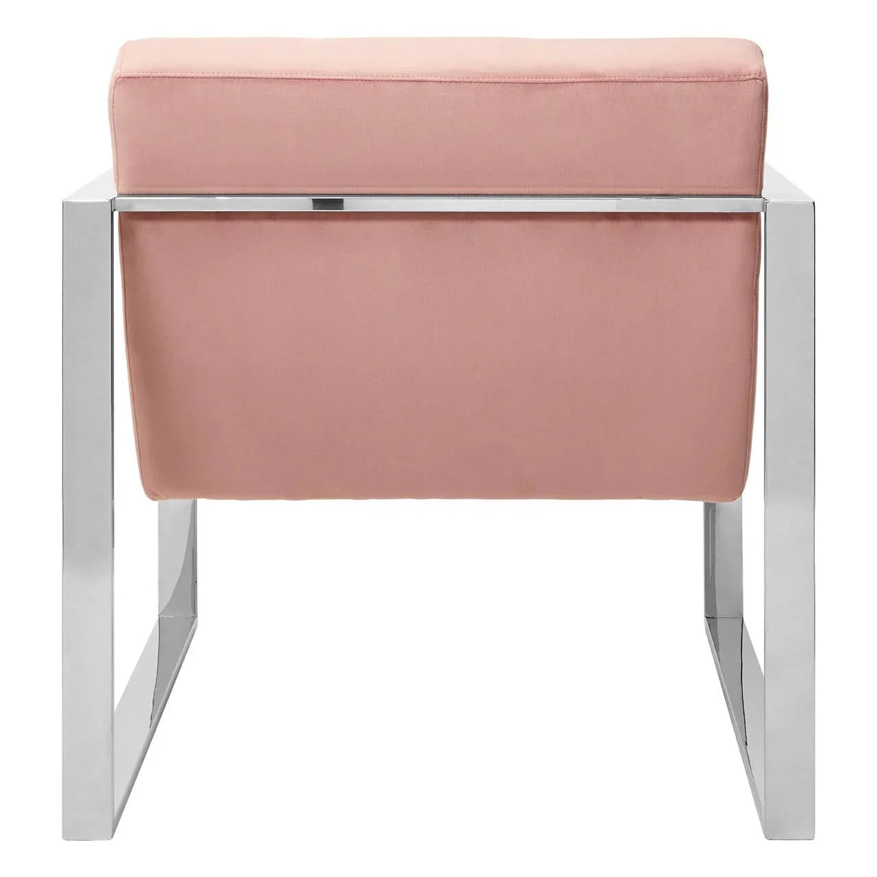 Pink Velvet Steel Lounge Chair