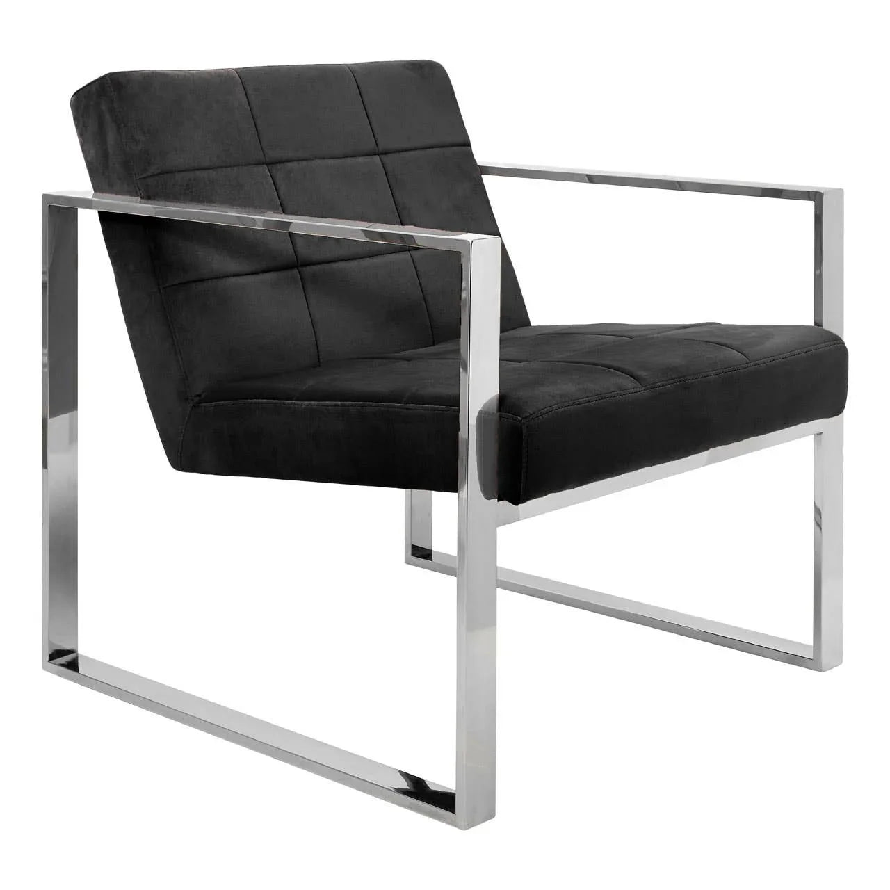 Luxe Black Velvet Lounge Chair