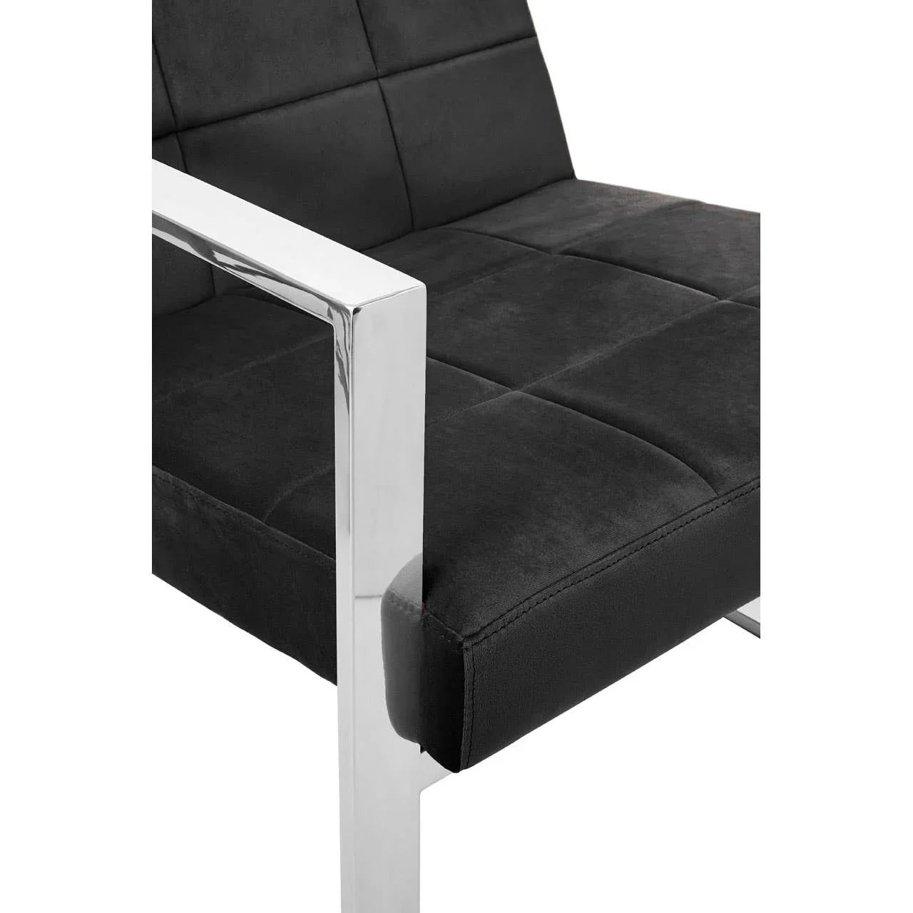 Luxe Black Velvet Lounge Chair