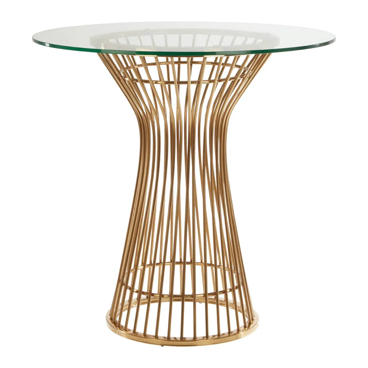 Gold Wireframe Glass Dining Table