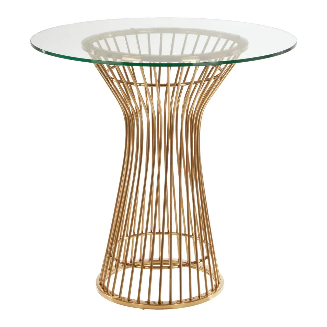 Gold Wireframe Glass Dining Table
