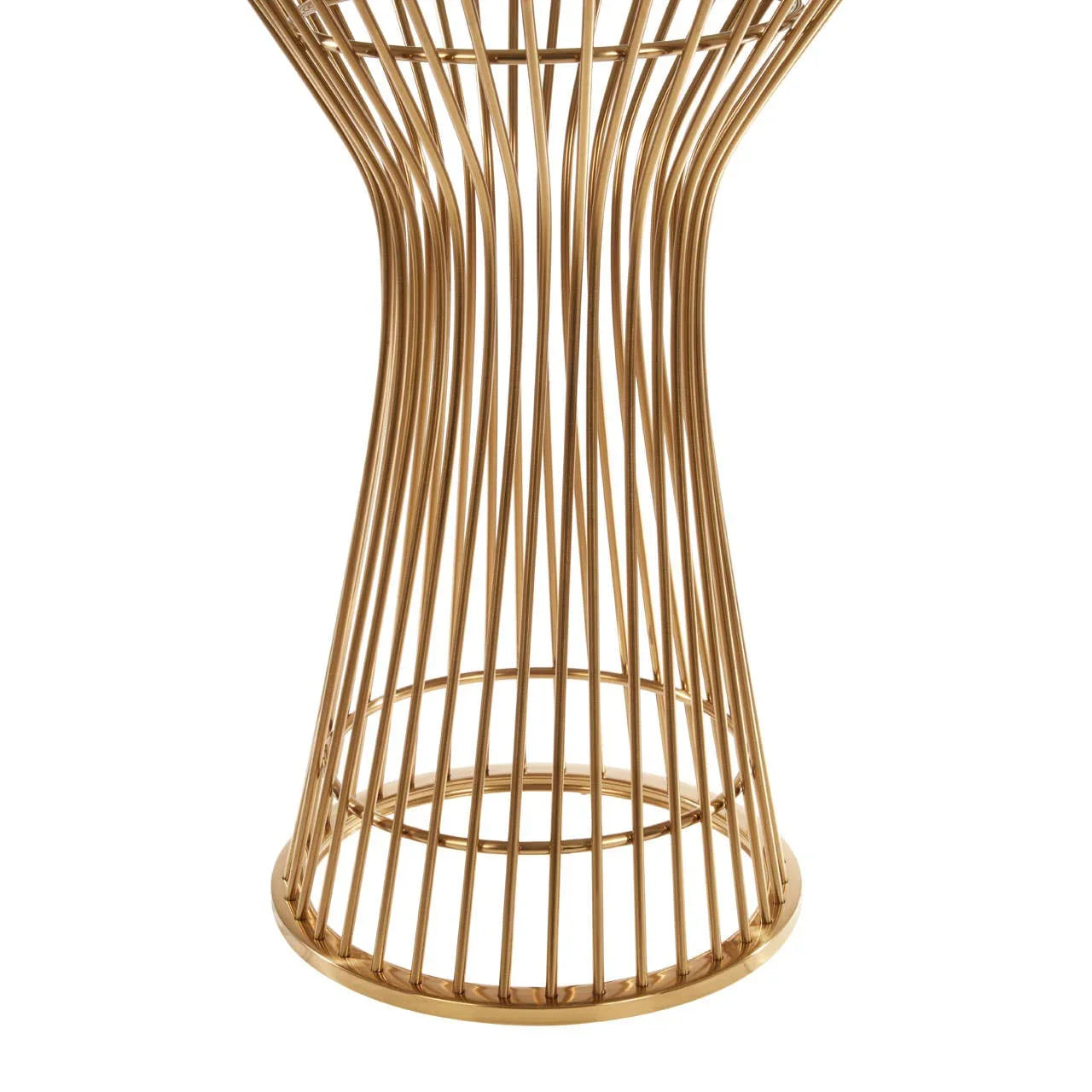 Gold Wireframe Glass Dining Table
