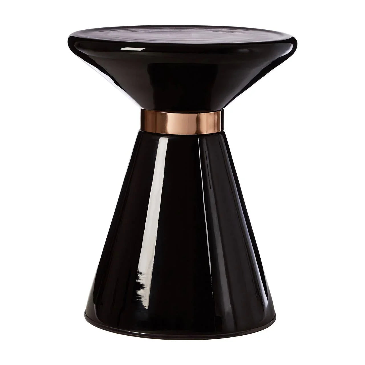 Black Glass Martini Side Table