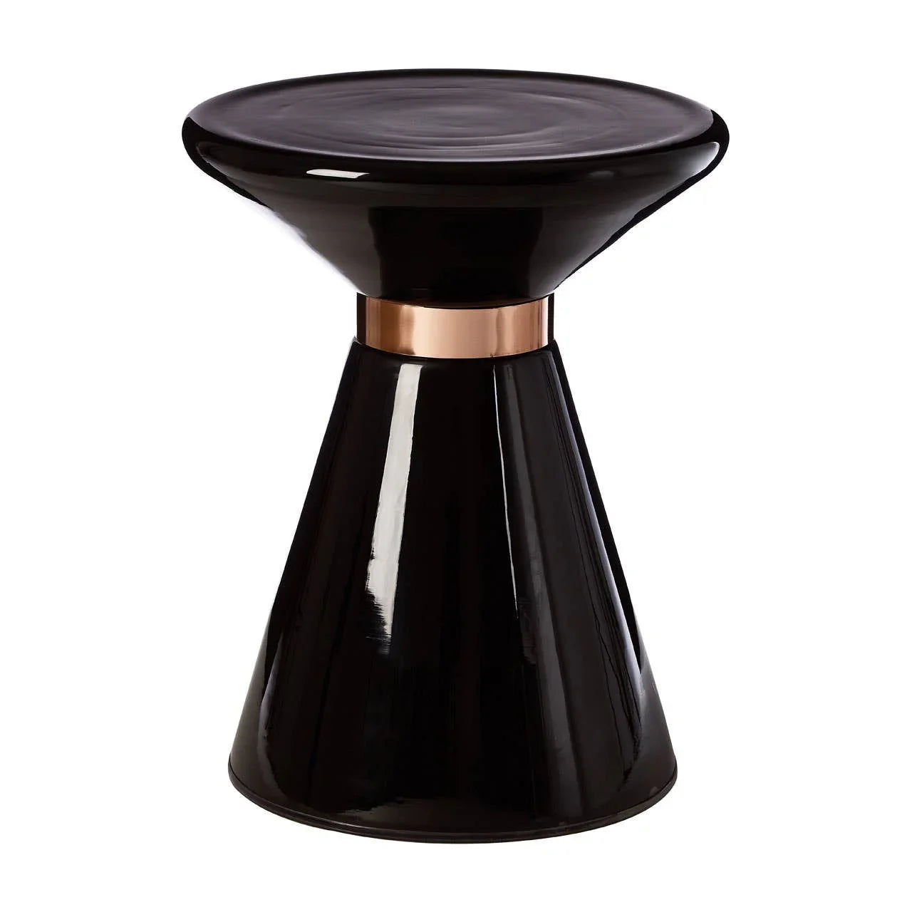 Black Glass Martini Side Table