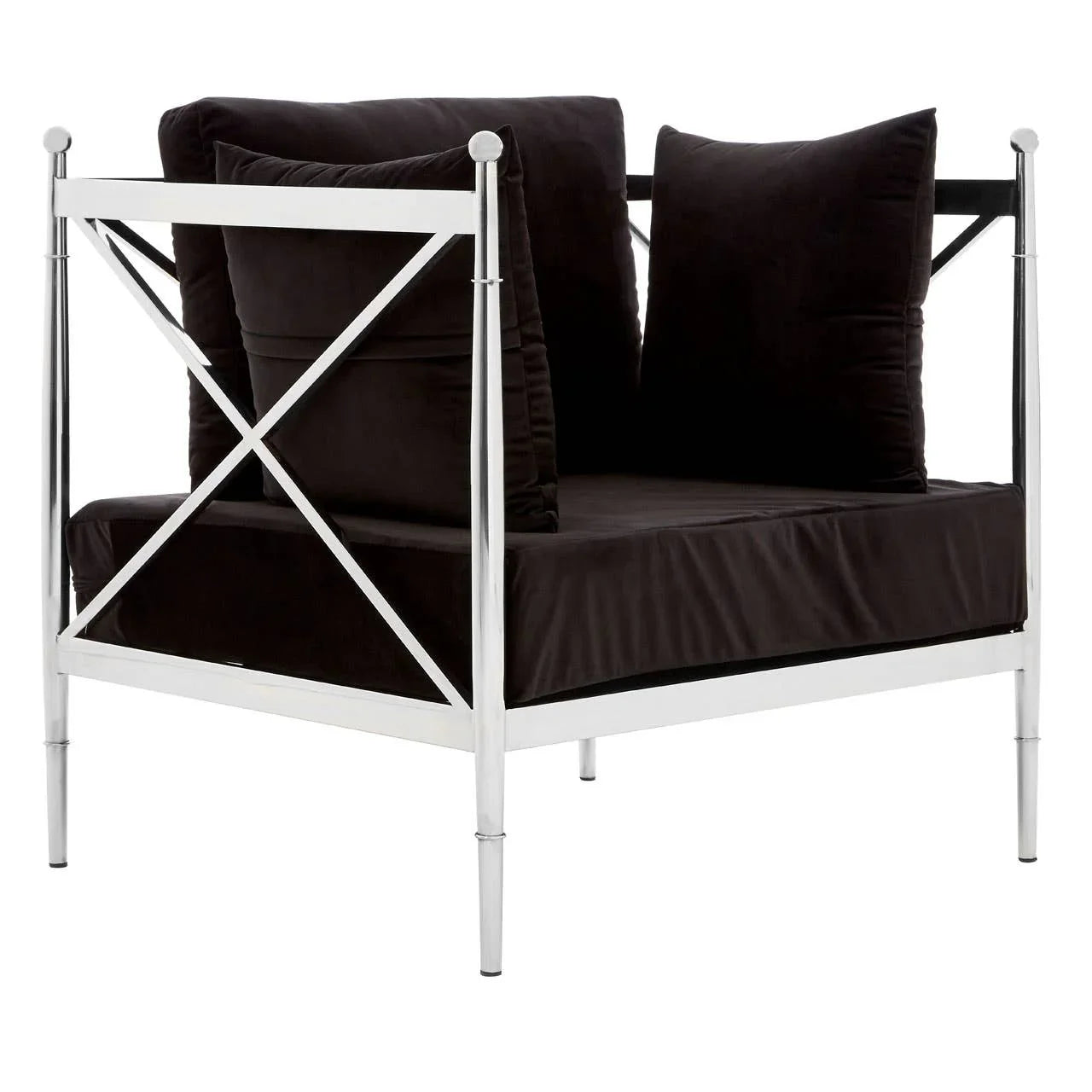 Luxe Silver Velvet Chair