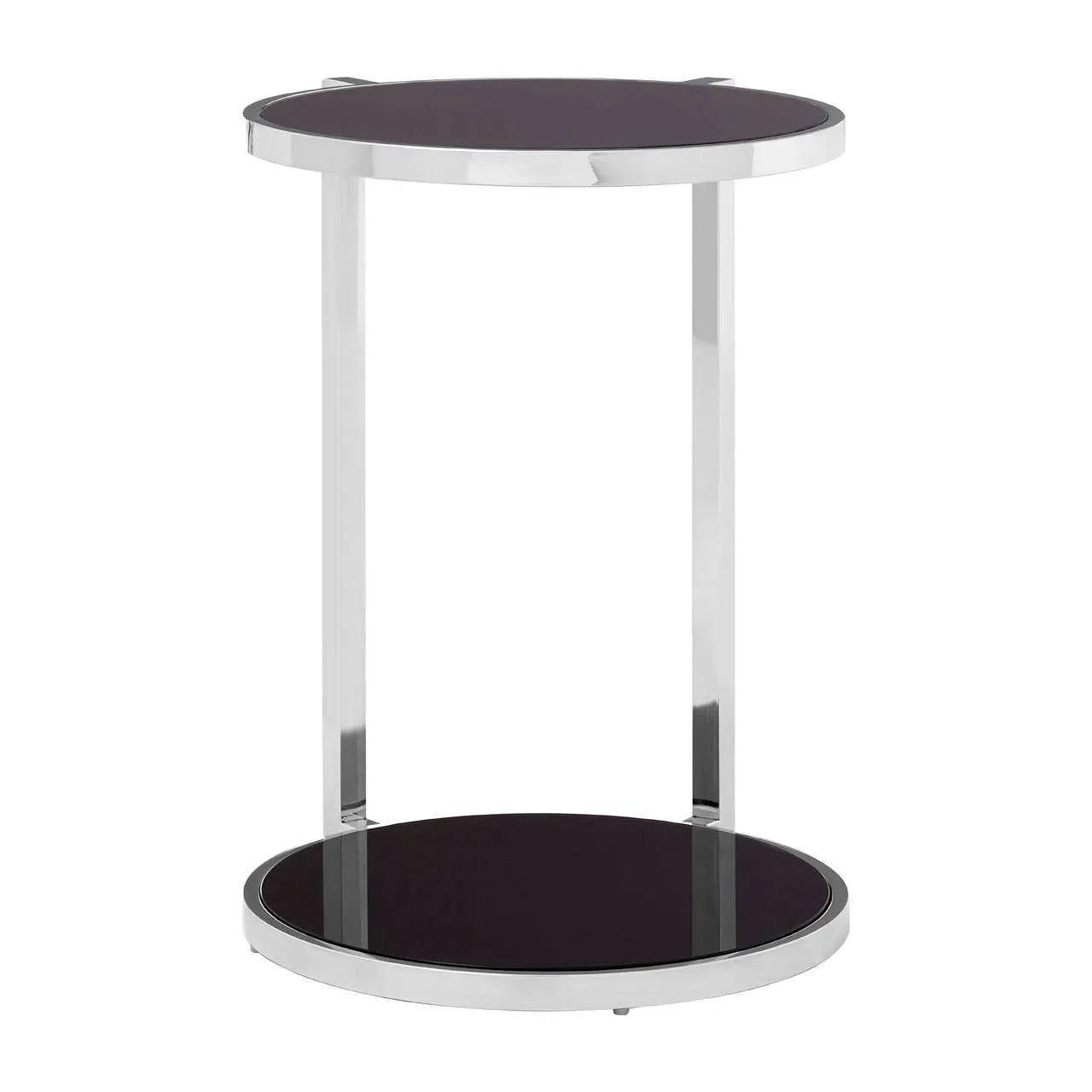 Rounded Tiered Glass Side Table