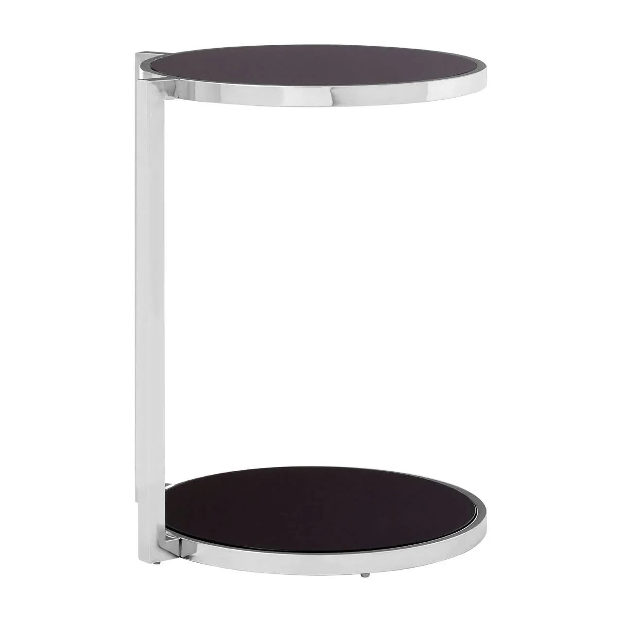 Rounded Tiered Glass Side Table