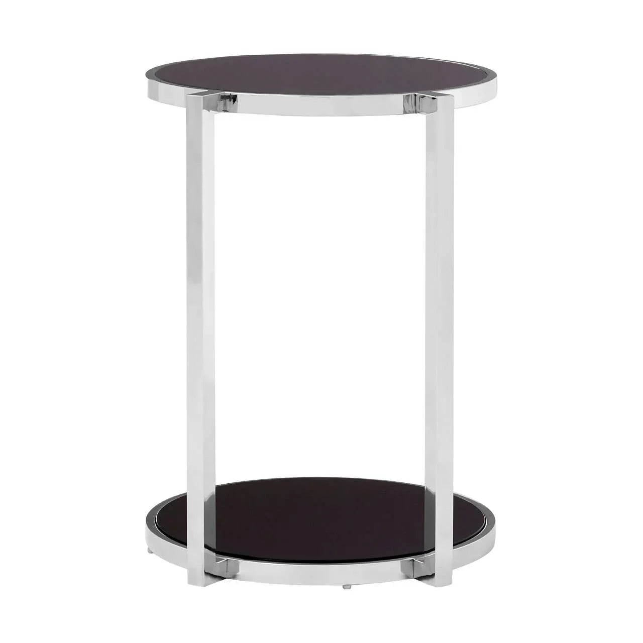 Rounded Tiered Glass Side Table