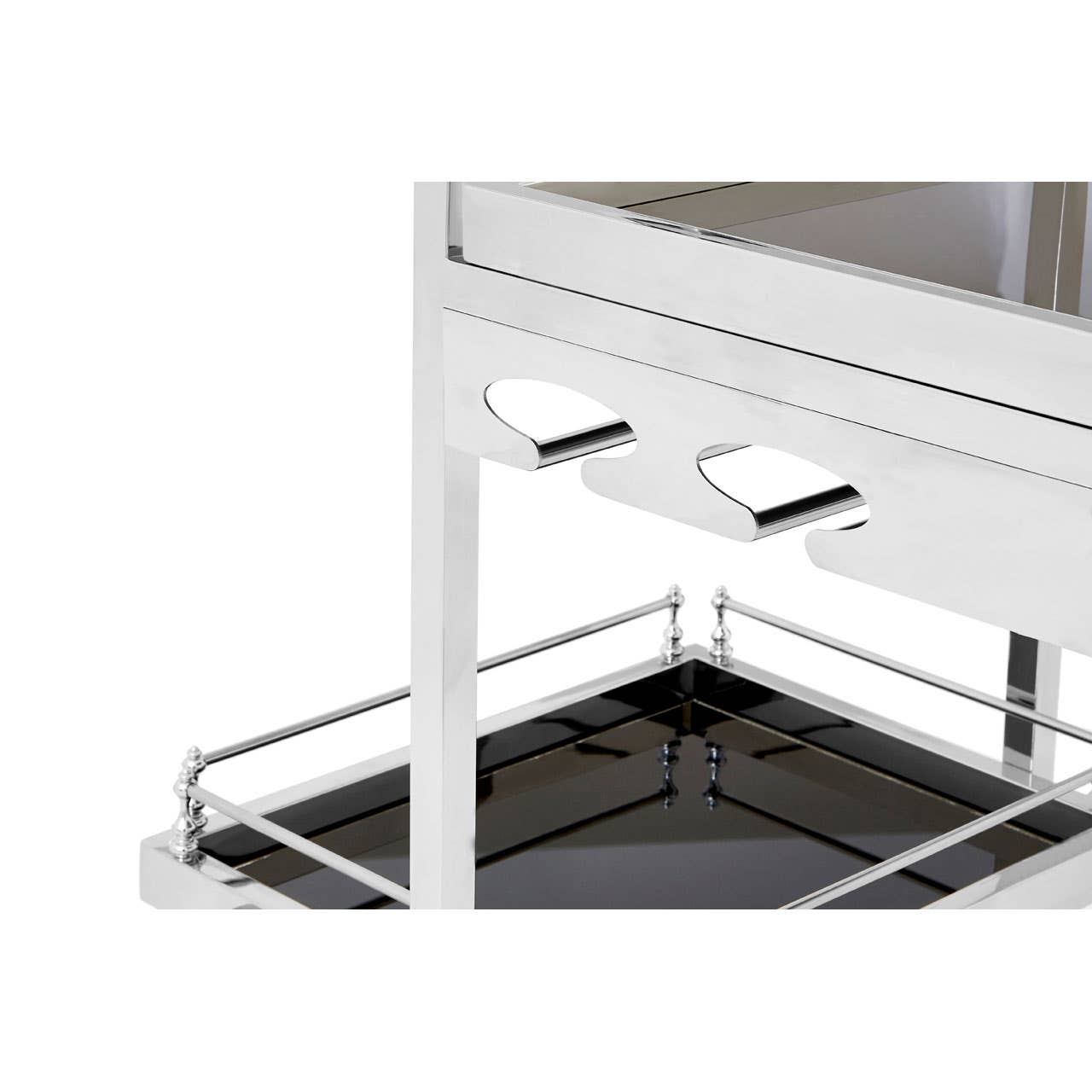 Luxe Silver Glass Trolley