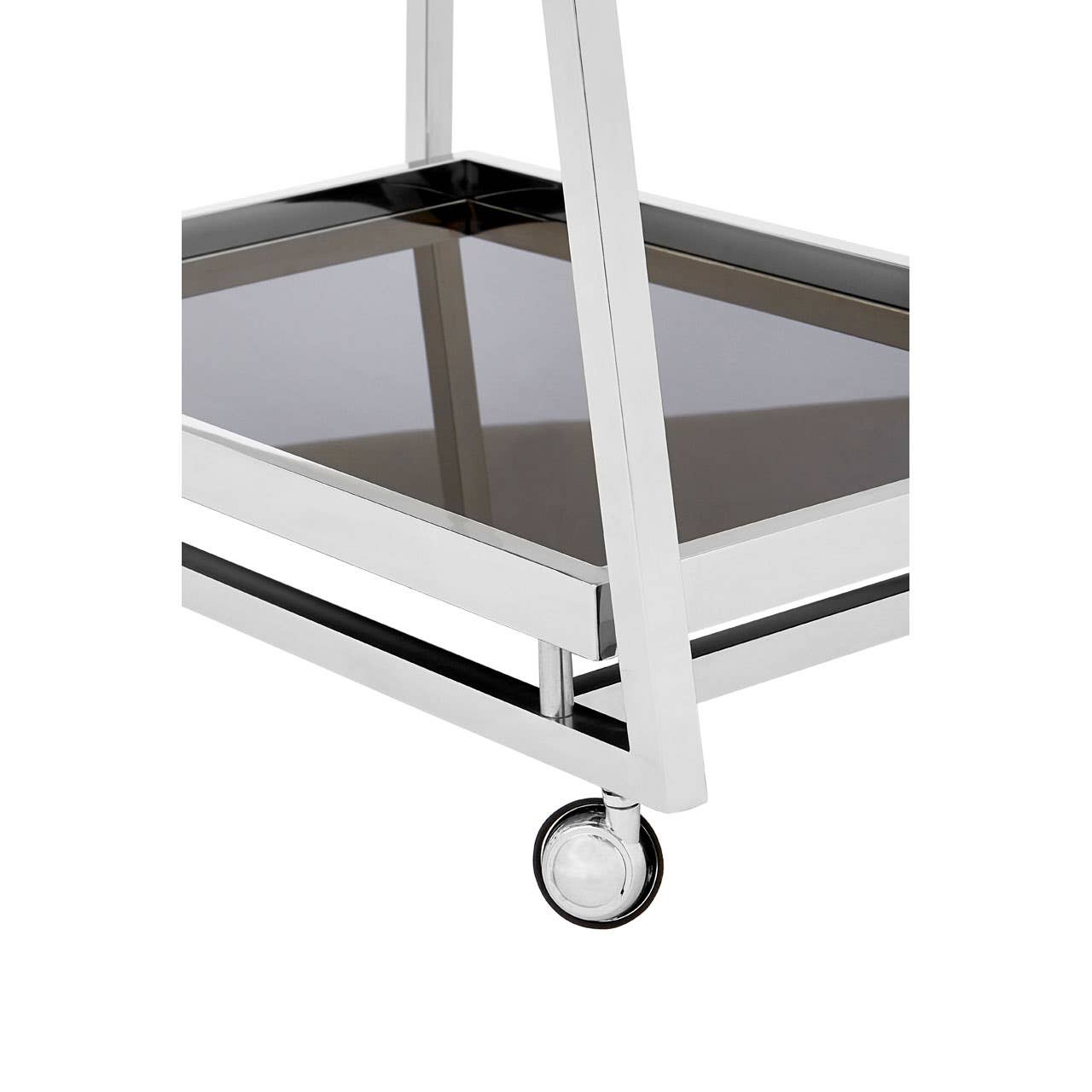 Luxe Silver Glass Trolley