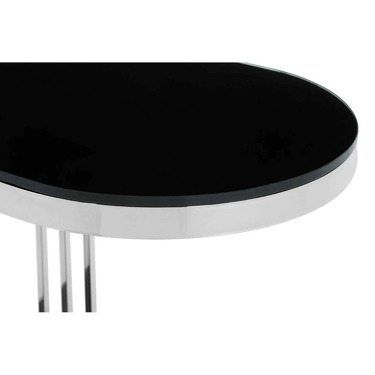 Silver Glass U Side Table