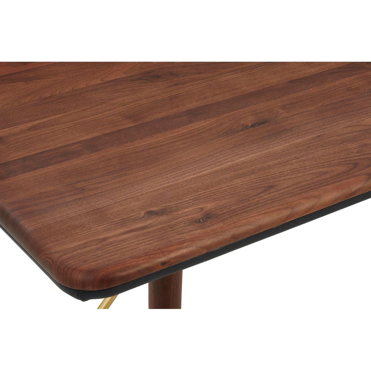 Walnut Brass Dining Table