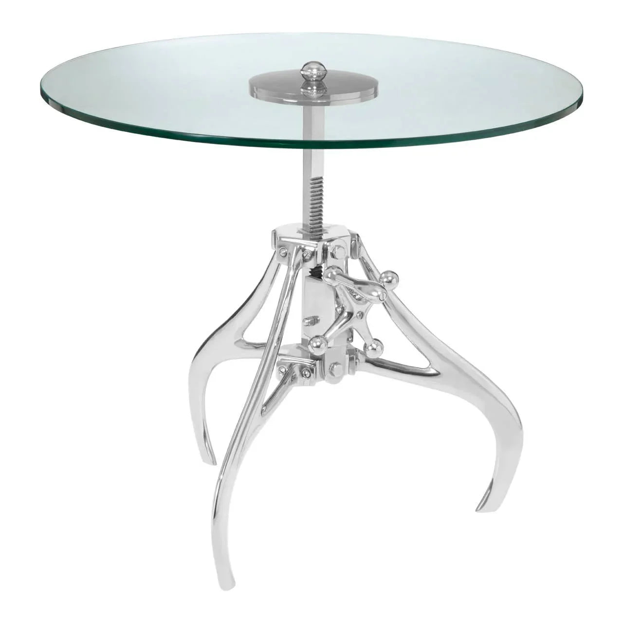 Crank Glass Table Adjustable Height