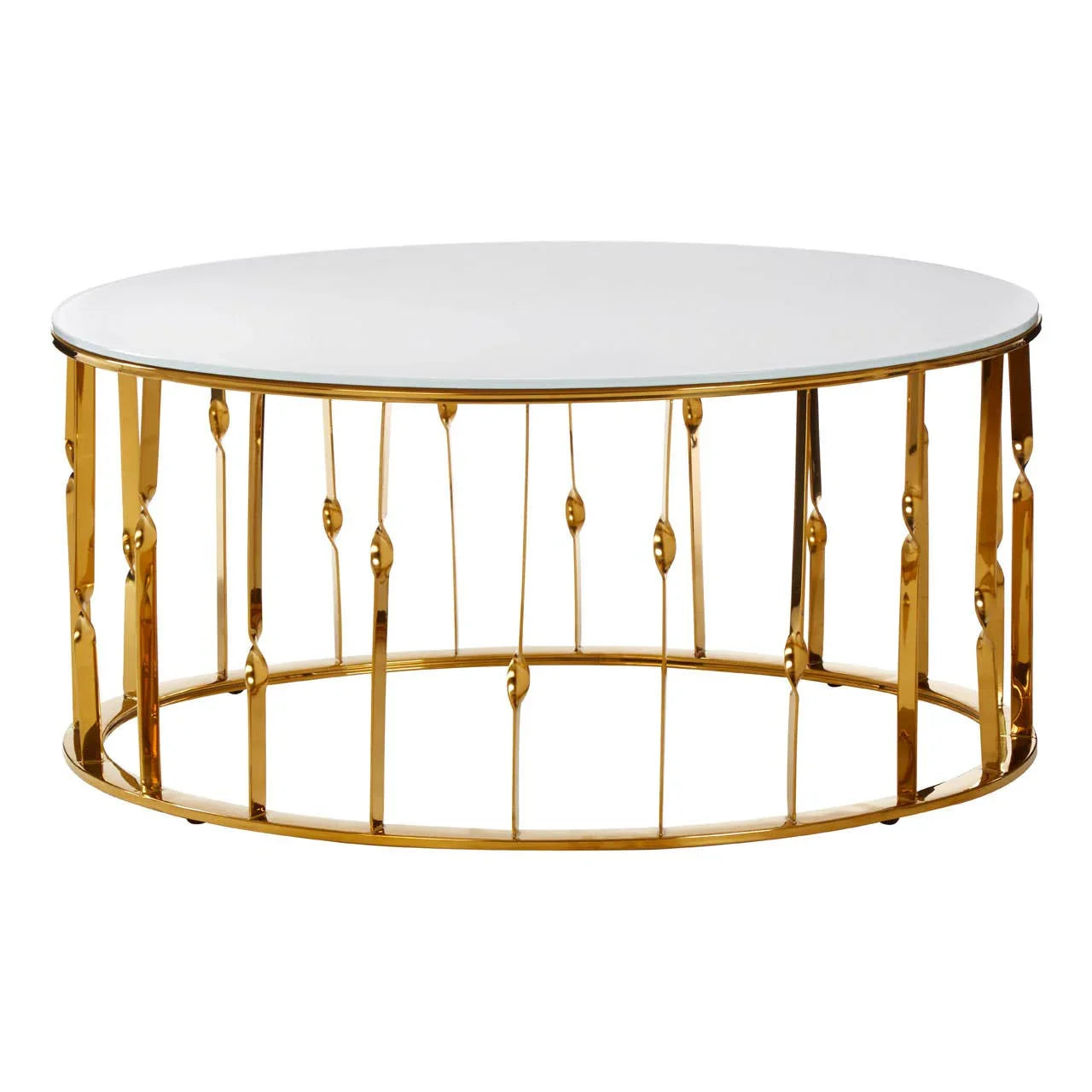 Luxury Gold Glass Coffee Table