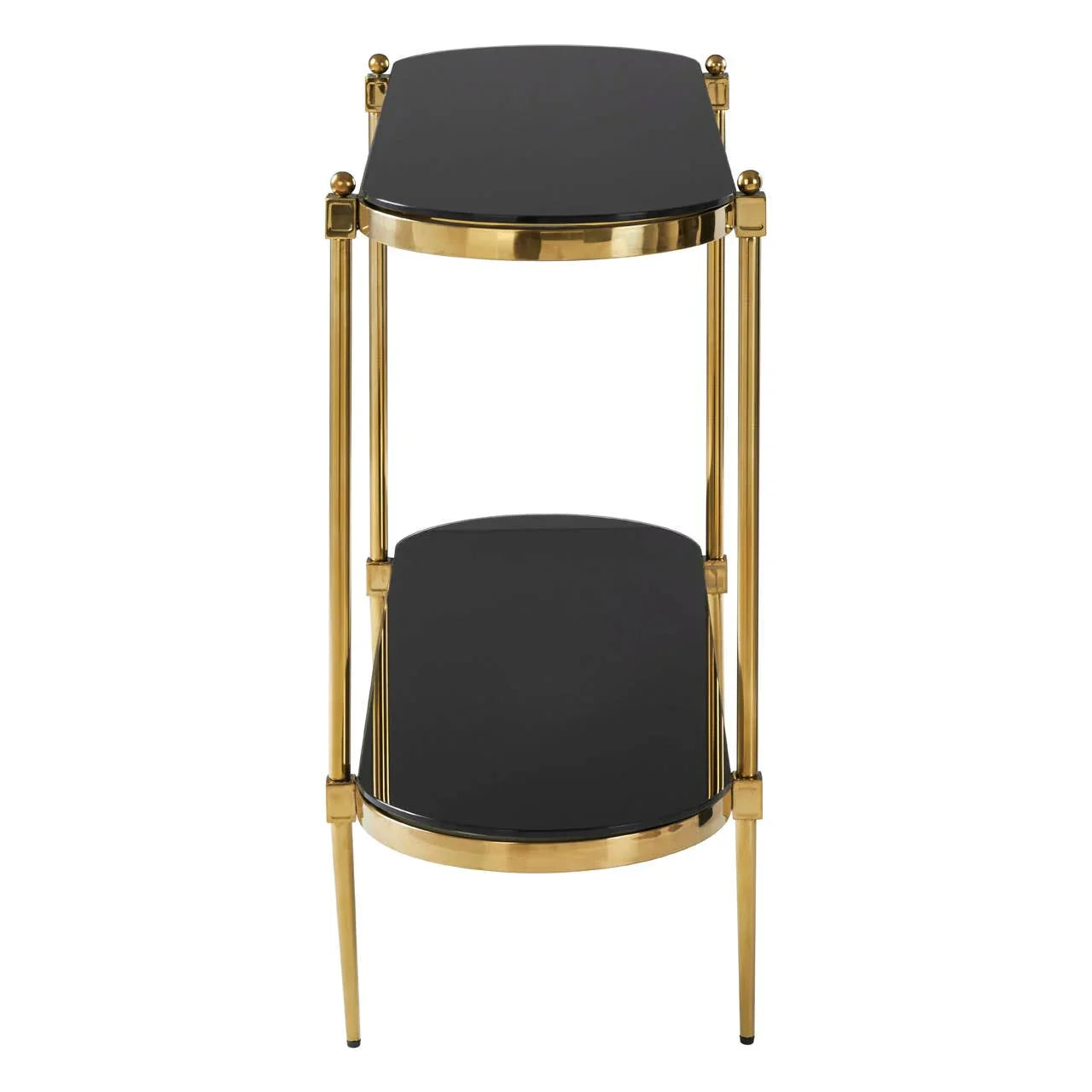 Golden Steel Glass Console Table