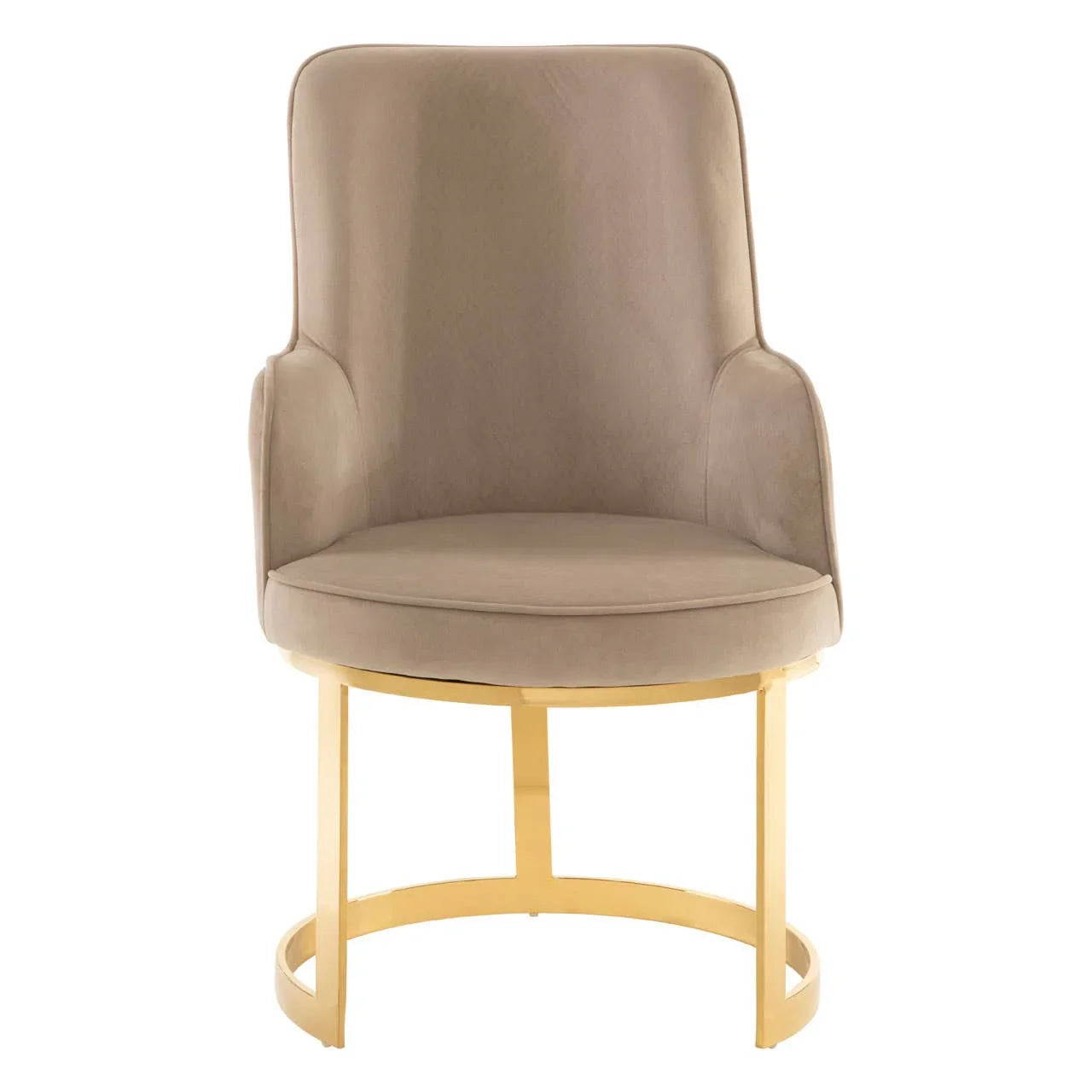 Luxe Beige Velvet Dining Chair