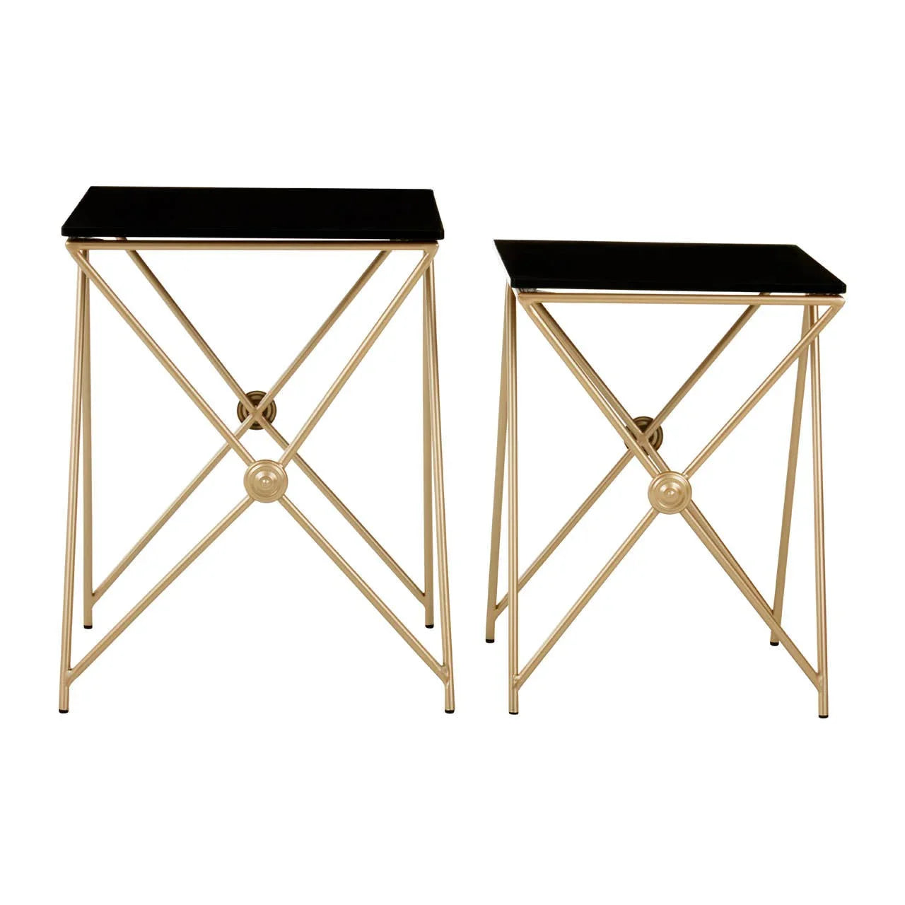 Golden Steel Side Tables Set