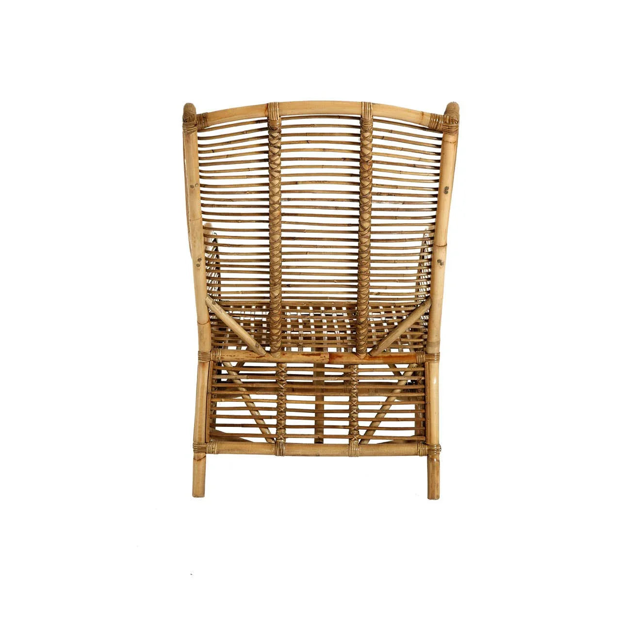 Boho Rattan Curved Armchair