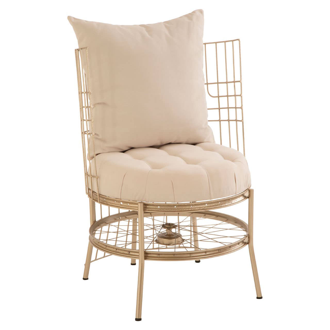 Luxe Gold Cage Accent Chair