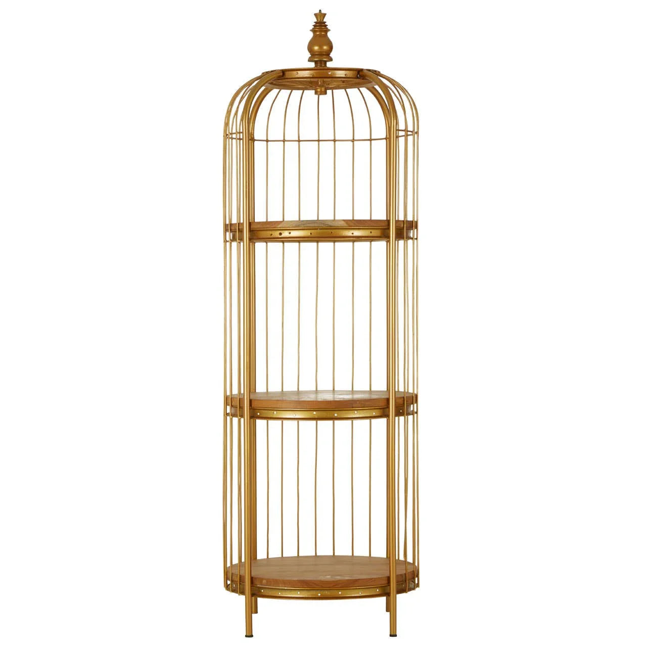Golden Birdcage Shelf Unit