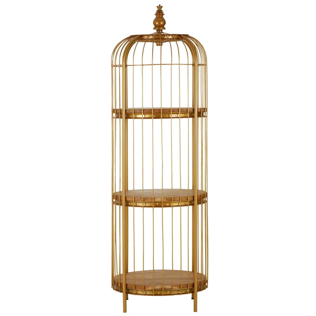 Golden Birdcage Shelf Unit
