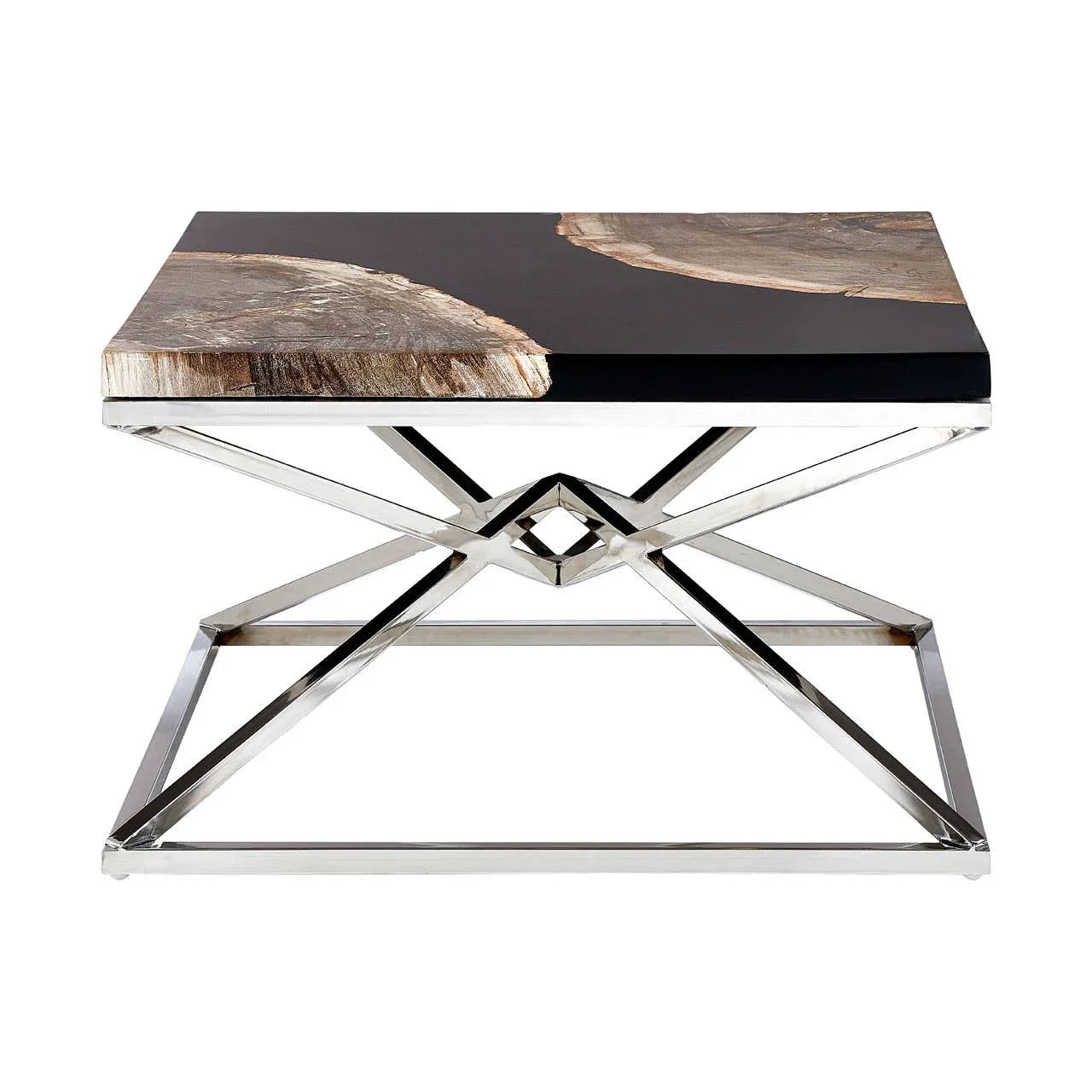 Geometric Petrified Wood Coffee Table