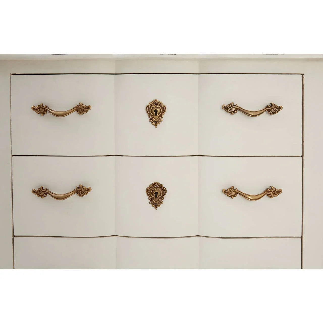 Ornate White 3-Drawer Chest