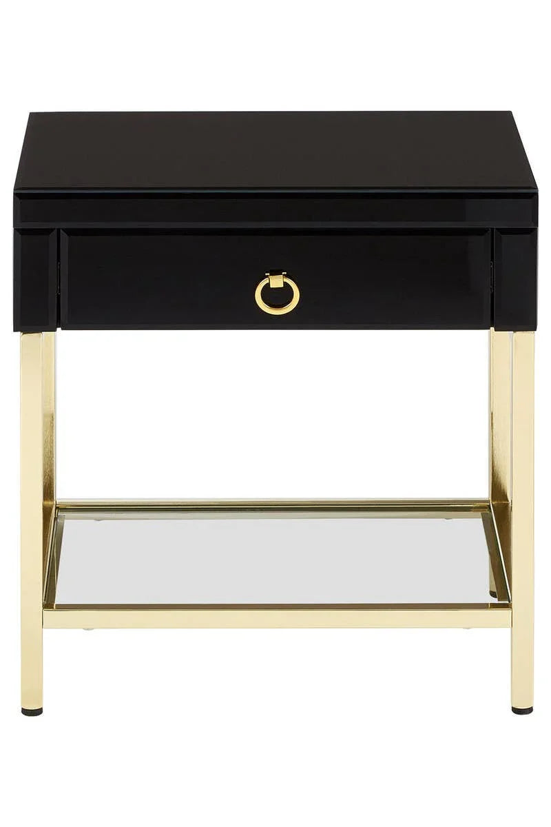 Luxe Black Gold Side Table