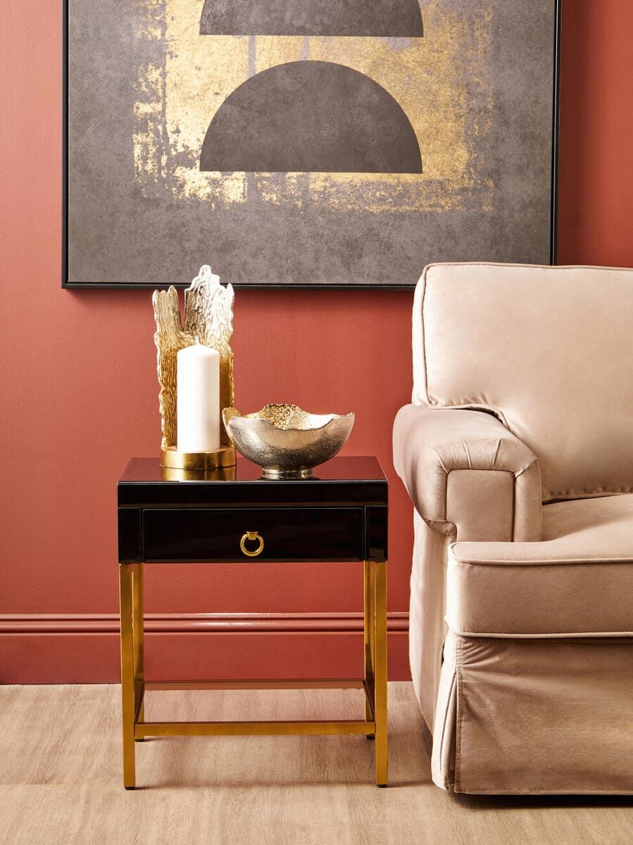 Luxe Black Gold Side Table