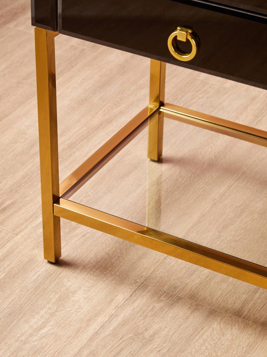 Chic Black Gold Side Table