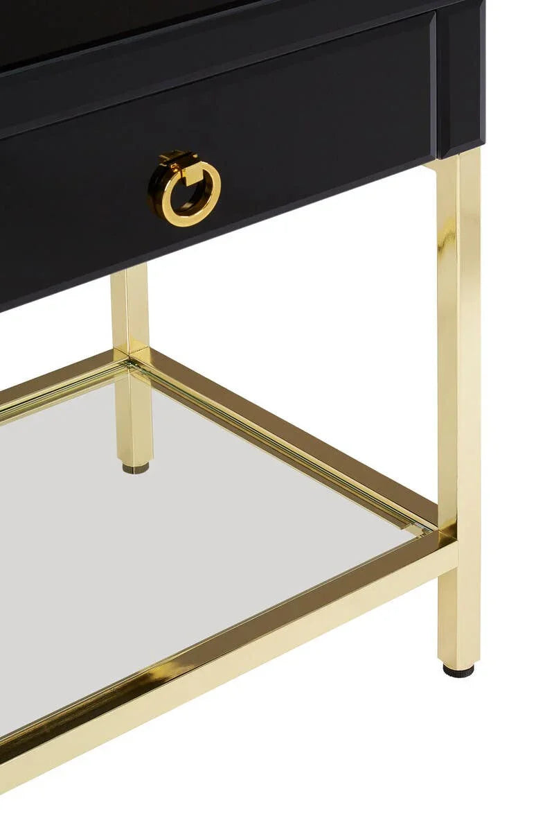Chic Black Gold Side Table