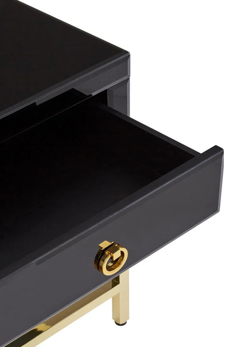Chic Black Gold Side Table