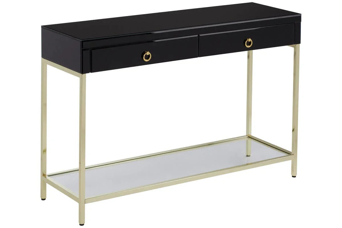 Luxury Black Gold Console Table