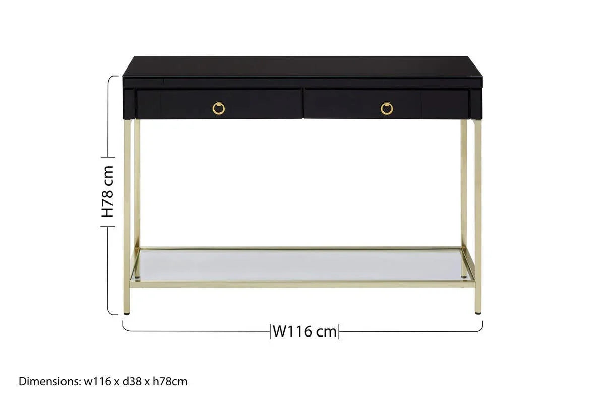 Luxury Black Gold Console Table