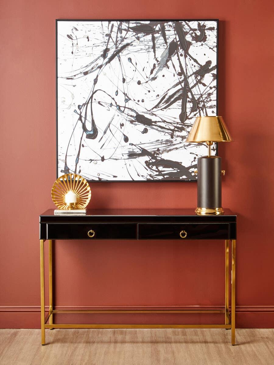 Luxury Black Gold Console Table