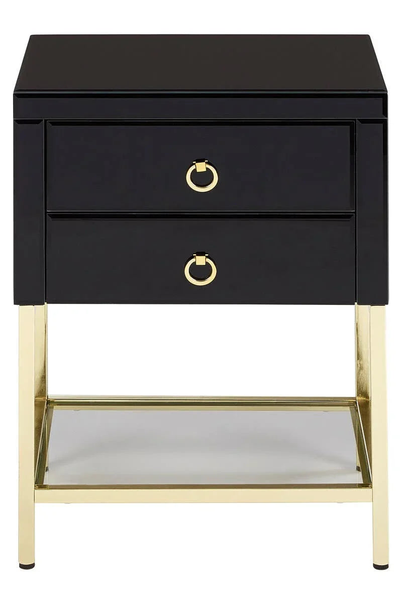 Luxe Black Gold Side Table